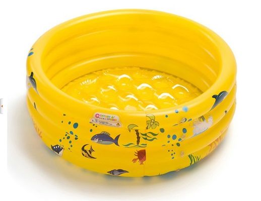 PVC Custom Kids Inflatable Swimming Pools Round 3 Ring With Double Bottom