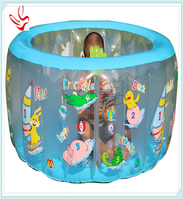 Large PVC Stripe Round Inflatable Swimming Pools For Babies Play , 134X57cm