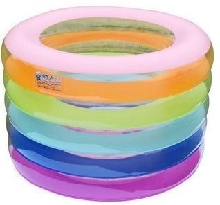 Round 10ft Inflatable Swimming Pools For Kids , 5 Circle 0.28mm PVC