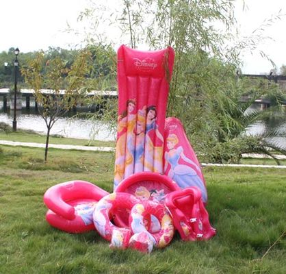 Kids PVC Inflatable Air Mattress / Beach Sofa With Cinderella Design