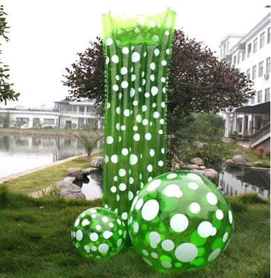 Transparents Green Inflatable Air Mattress And Ball For Beach Activity