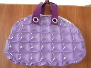 Pink Mini Inflatable Clear PVC Shoulder Bags For Girls With Hubble-Bubble