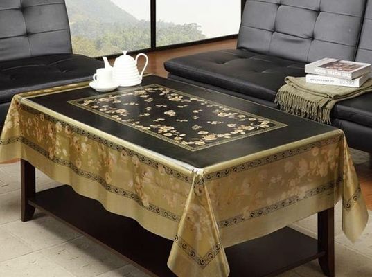 Elegant Mill Yarn PVC Table Cloth Eco-Friendly , Protective Table Covers