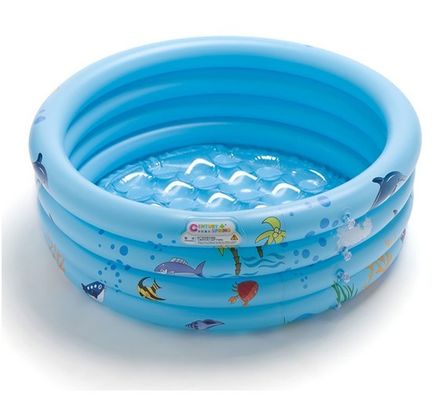 PVC Custom Kids Inflatable Swimming Pools Round 3 Ring With Double Bottom