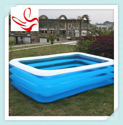 3 Person Family Inflatable Swimming Pools Rectangle Durable PVC , 79”X 59”X20”