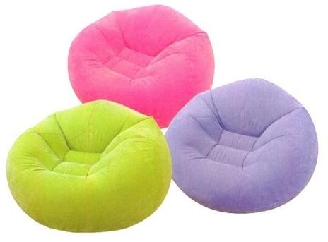 Small Purple Flocking Inflatable Sofa Chair For Living Room