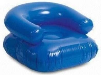 Plastic PVC Inflatable Sofa Chair Orangle 90cm For Backyard