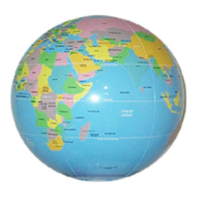 Personalized Pvc Inflatable Globe Beach Balls With Earth Map For Outdoor Activities