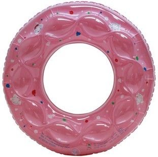 Plastic Inflatable Swimming Rings Yellow Color , Air Float Pool Ring