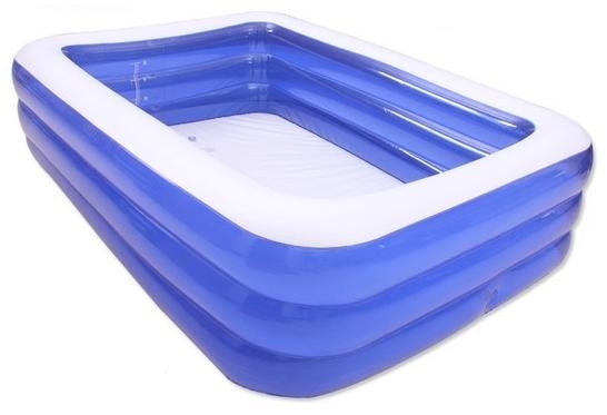 Durable 3 Circle Pvc Inflatable Swimming Pools Rectangle For Amusement Park