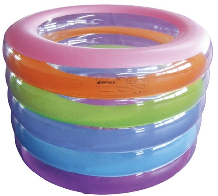 Round 10ft Inflatable Swimming Pools For Kids , 5 Circle 0.28mm PVC