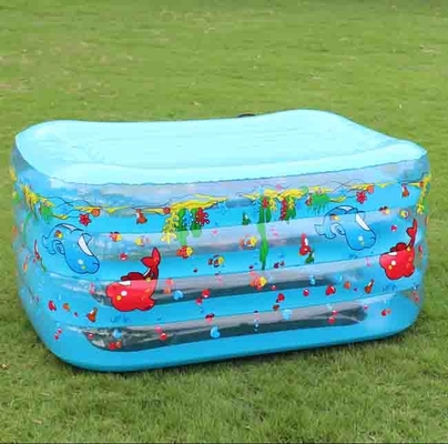 Pvc 4-Layer Rectangle Inflatable Swimming Pools For Children Playing, Bathing
