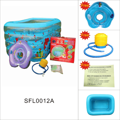 Pvc 4-Layer Rectangle Inflatable Swimming Pools For Children Playing, Bathing