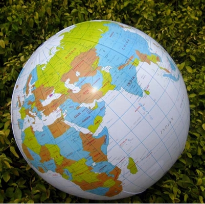 Personalized Pvc Inflatable Globe Beach Balls With Earth Map For Outdoor Activities