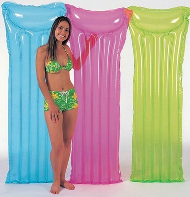 Colchão de ar inflável transparente relativo à promoção do Pvc com logotipo feito sob encomenda para a praia