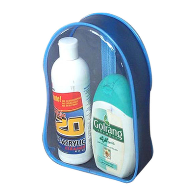 Sacos claros transparentes para o empacotamento cosmético, saco do PVC do arti'culo de tocador do curso