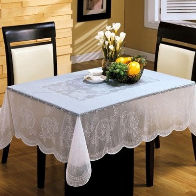 Tampa de tabela limpa de pano de tabela do PVC, elegante fácil branca para a sala de jantar